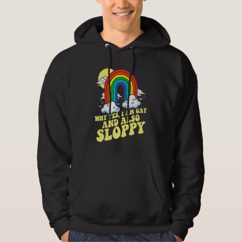 Gay  Sloppy  Lgbtq Pride Rainbow 80s Disorganized Hoodie