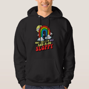 Gay & Sloppy Lgbtq Pride Rainbow 80s Disorganized Hoodie