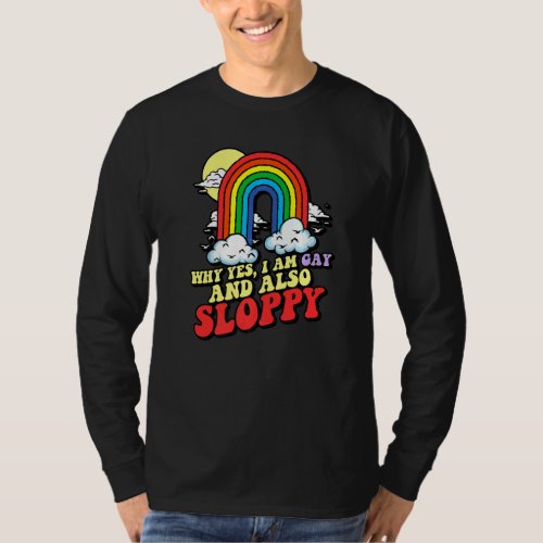 Gay  Sloppy  Lgbtq Pride Rainbow 80s Disorganized T_Shirt