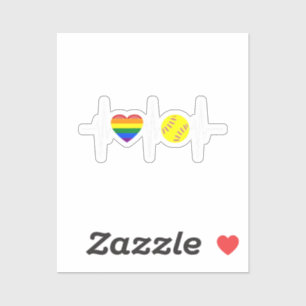 Gay Softball Shirt Softball Player Gay Pride LGBTQ Sticker