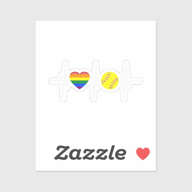 Gay Softball Shirt Softball Player Gay Pride LGBTQ Sticker (Sheet)