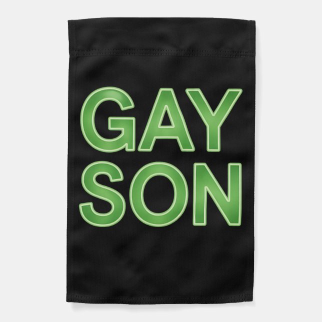 Gay Son Funny LGBTQ Pride Garden Flag (Front)