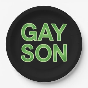 Gay Son Funny LGBTQ Pride Paper Plates