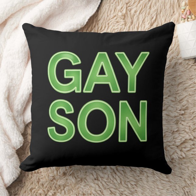 Gay Son Funny LGBTQ Pride Throw Pillow (Blanket)