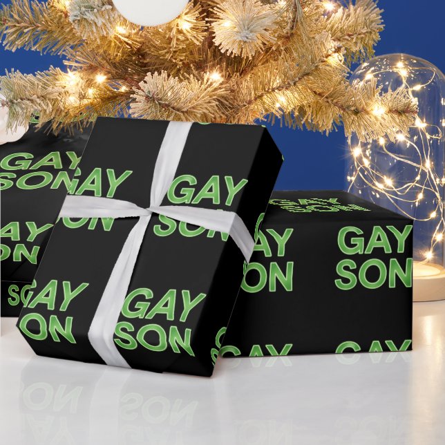 Gay Son Funny LGBTQ Pride Wrapping Paper (Holidays)