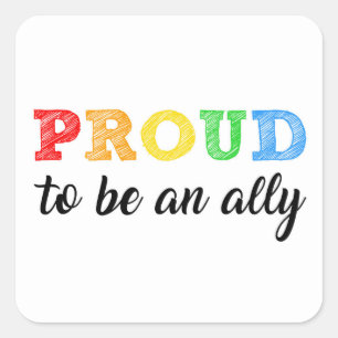 Gay Straight Alliance Ally Square Sticker