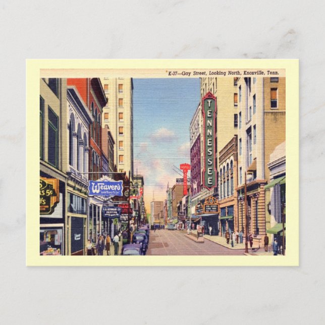 Gay Street, Knoxville, Tennessee Vintage Postcard (Front)