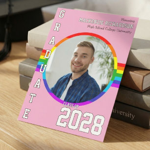 Gay Student Pride Rainbow Graduation Announcement 