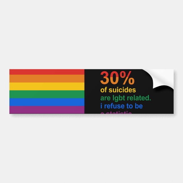 Gay Suicide - I refuse to be a statistic Bumper Sticker (Front)