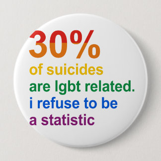 Gay Suicide - I refuse to be a statistic Button