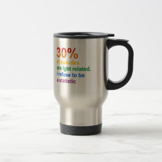 Gay Suicide - I refuse to be a statistic Travel Mug