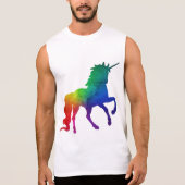 Gay T-Shirt: Unicorn, rainbow, and glitter oh my! Sleeveless Shirt (Front)