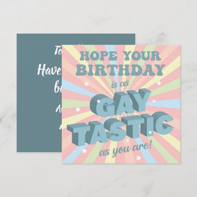 Gay Tastic Birthday Card (Front/Back)