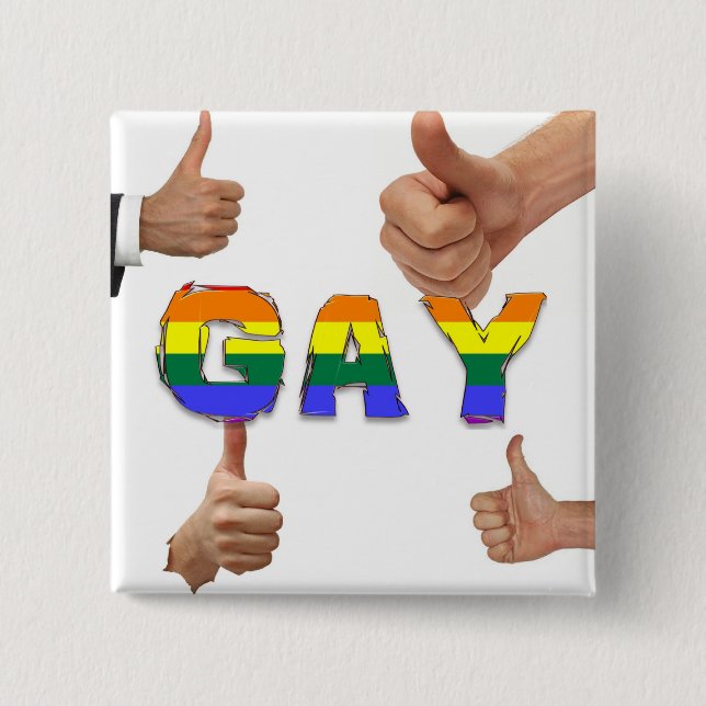 Gay Thumbs Up Button (Front)