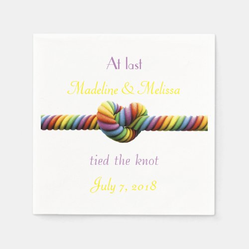 Gay Tied the Knot Wedding Napkins