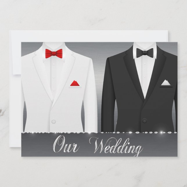 Gay Tuxedo Wedding Invitation (Front)