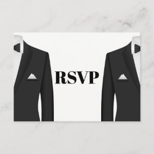Gay Tuxedo Wedding Invitation RSVP