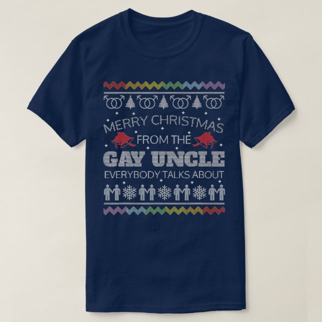 Gay Uncle Christmas Ugly Sweater Funny Xmas Gift  (Design Front)