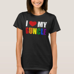 Gay Uncle Guncle Pride Month LGBT homosexual Rainb T-Shirt