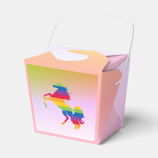 Gay Unicorn Stripes Favor Boxes (Front Side)
