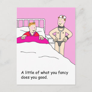 Gay Valentine Cartoon Humor for Him Postcard
