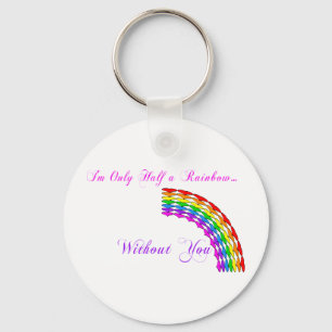 Gay Valentine Half Rainbow left Keychain