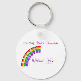 Gay Valentine Half Rainbow right Keychain