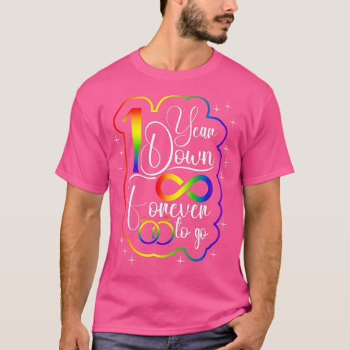 Gay Wedding Anniversary 1 Year Down Forever to Go  T_Shirt