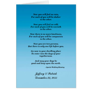Gay Wedding, Apache Blessing, Blue Gradient Cards