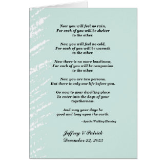 Gay Wedding, Apache Blessing, Blue Green