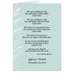 Gay Wedding, Apache Blessing, Blue Green Cards