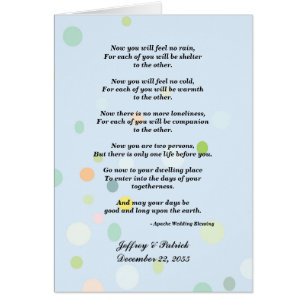 Gay Wedding, Apache Blessing, Blue with Dots