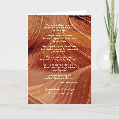Gay Wedding Apache Blessing Patterns in Sandstone Card