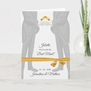 Gay Wedding Attendant Request Two Grooms Invitation