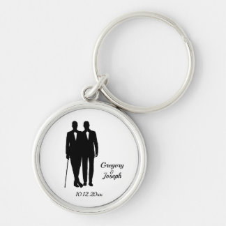 Gay Wedding Black and White Keychain