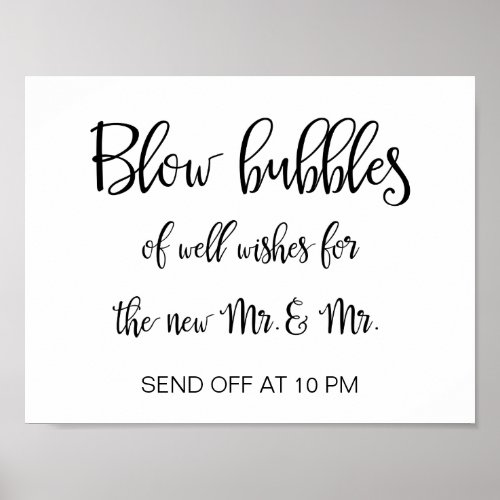 Gay wedding bubbles sign  Simple Calligraphy