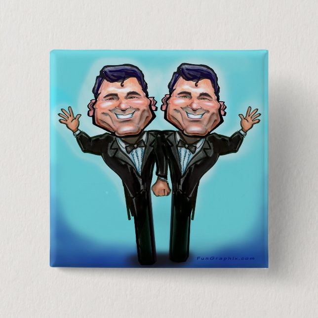 Gay Wedding Cake Dolls Button (Front)