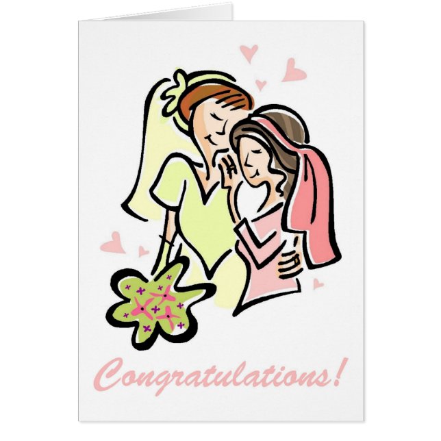 Gay Wedding Card for Women - very pretty! (Front)