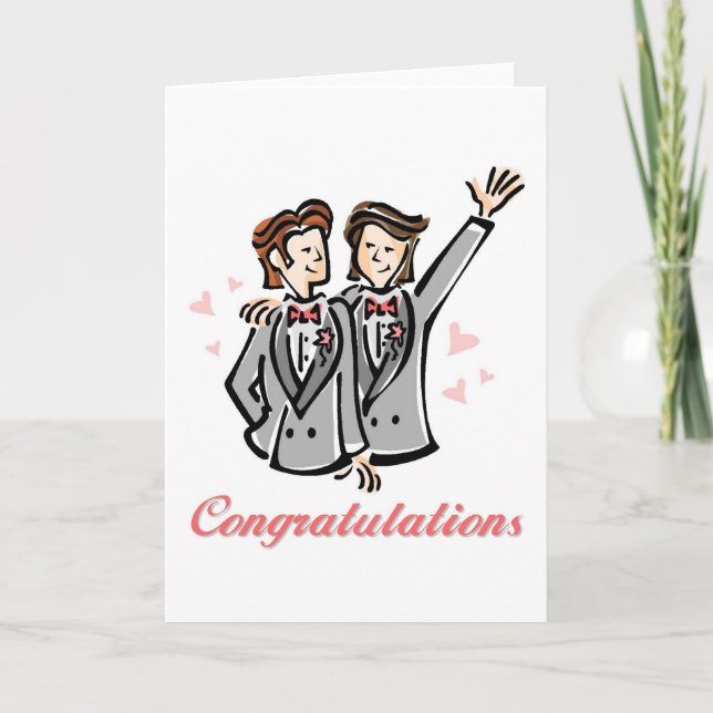 Gay Wedding Card (men) Customizable (Front)