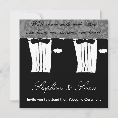 Gay Wedding Ceremony Invitation announcement