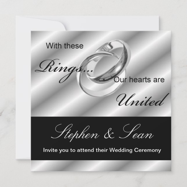 Gay Wedding Ceremony Invitation announcement (Front)