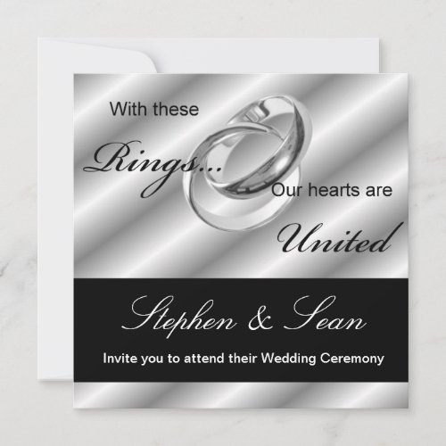 Gay Wedding Ceremony Invitation announcement
