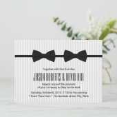 Gay Wedding Double Bow Ties Classic Invitation (Standing Front)