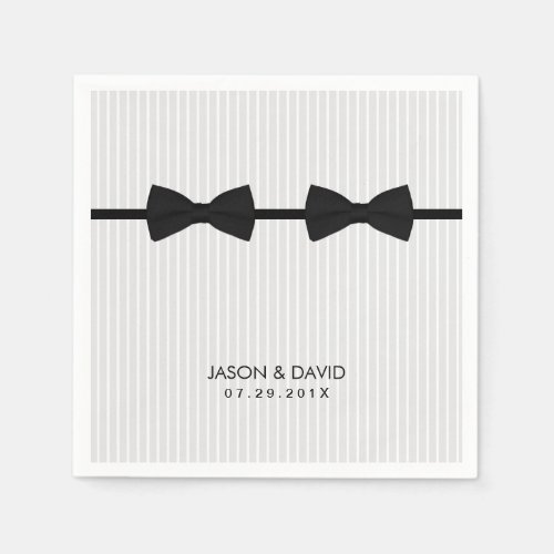 Gay Wedding Double Bow Ties Classic Paper Napkins