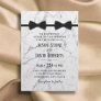 Gay Wedding Double Bow Ties Modern Marble Invitation