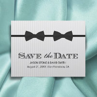 Gay Wedding Double Bow Ties Save the Date