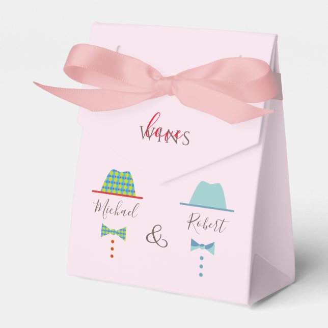 Gay Wedding Favor Bag Boxes (Front Side)
