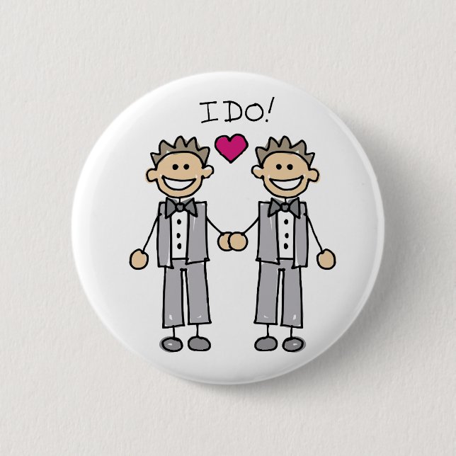 Gay Wedding Favors Button (Front)