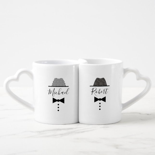 Gay Wedding Grooms Coffee Mug Set (Front Nesting)