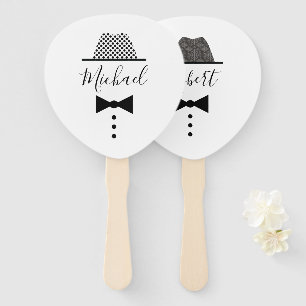 Gay Wedding Grooms Hand Fan